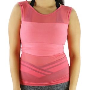 Coral Fitted  Sport Top w/Mesh Airflow (31-13)